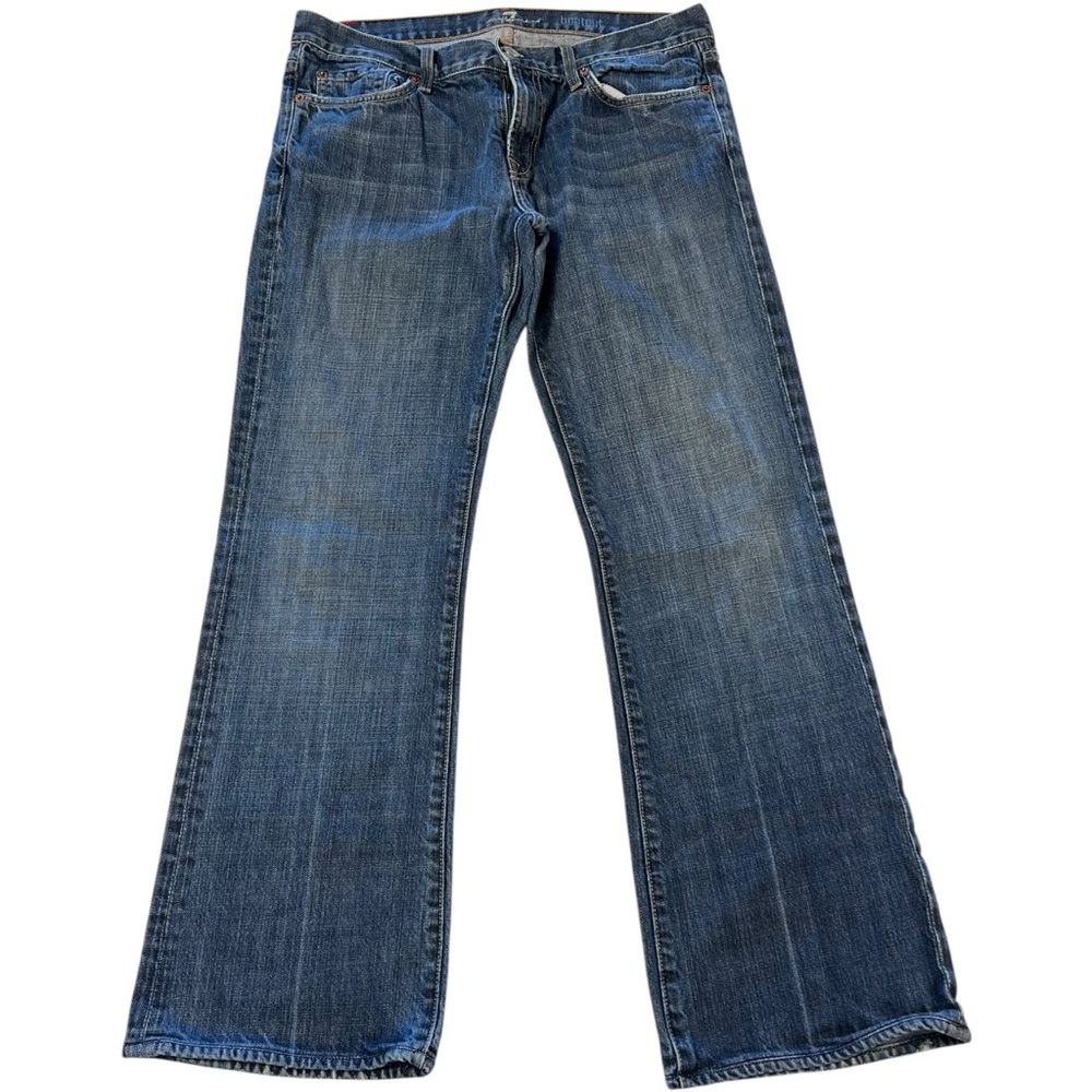 VTG 7 FOR ALL MANKIND Y2K Bootcut Jeans Medium Wash Made in USA SZ 33 T520061U